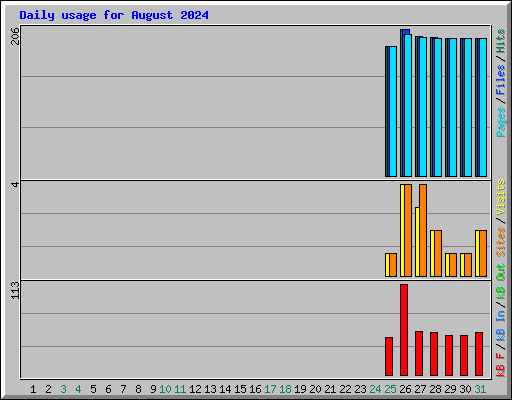 Daily usage for August 2024